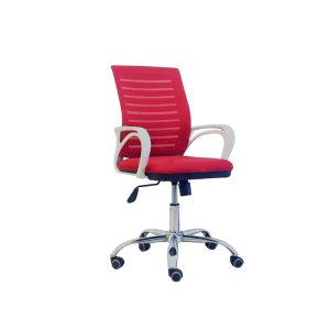 Executive 9K Mesh Chair - RED Colour WHITE Body